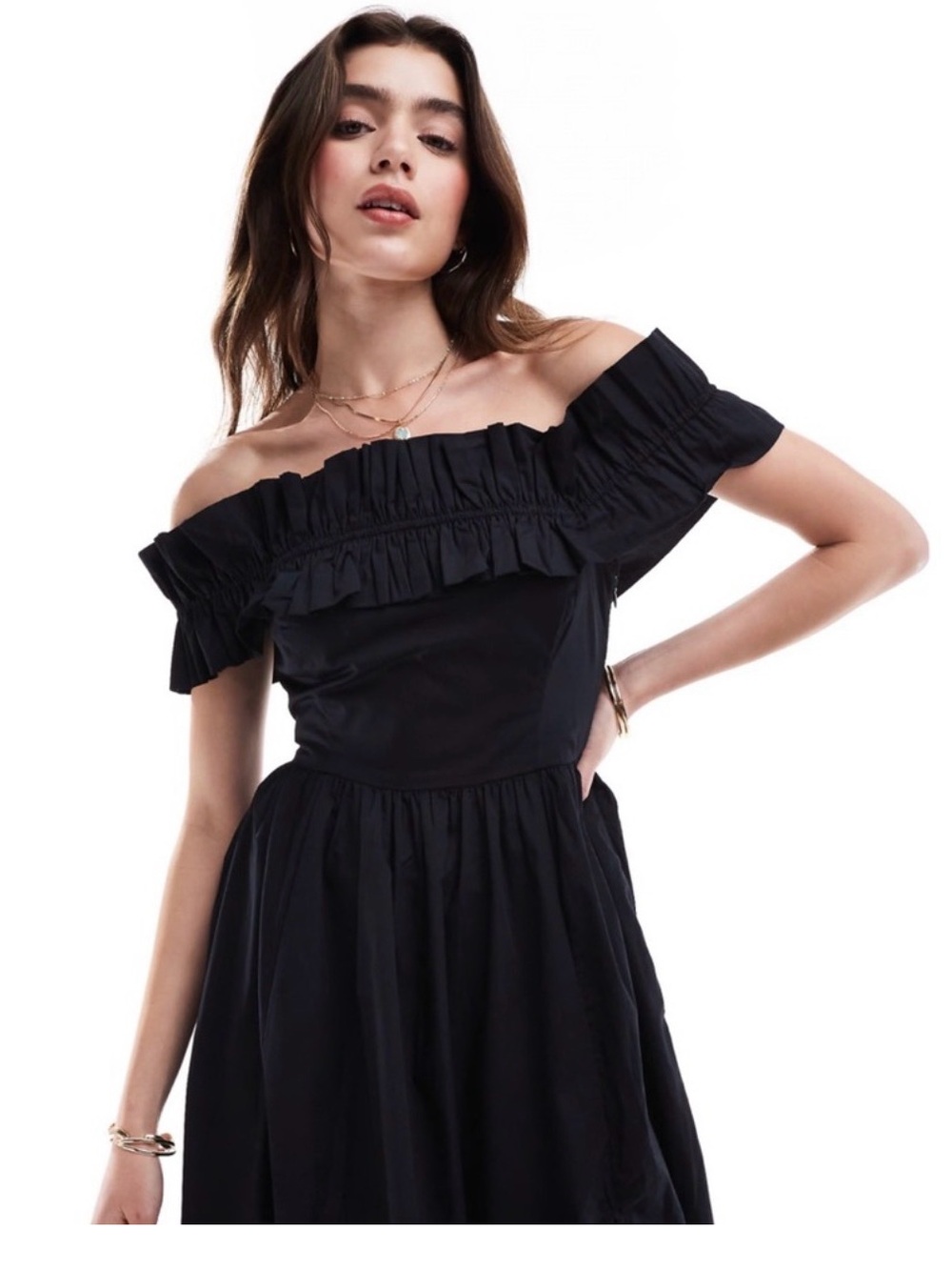 Abercrombie & Fitch Black Off-Shoulder Dress